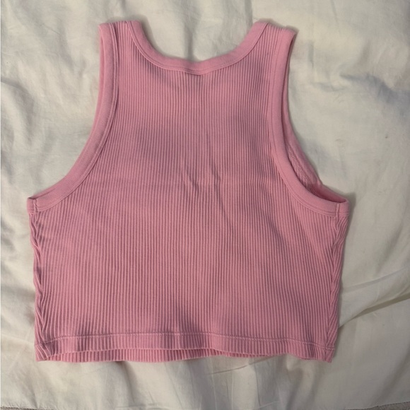 Ribbed Racer Back Cropped Tank Top - Picture 3 of 3